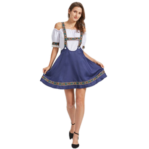 Women's German Dirndl Dress Costumes 2 Pieces for Oktoberfest Carnival