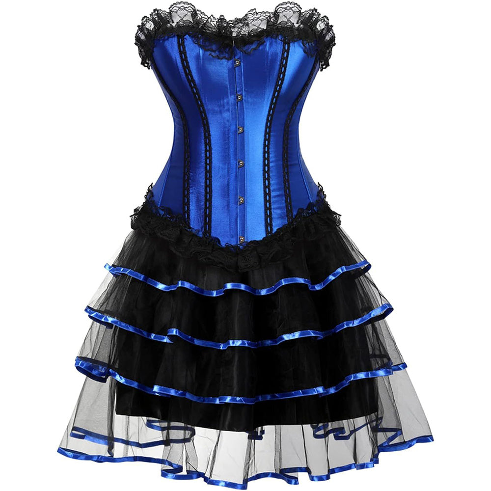 Corset Dress Plus Size Masquerade Gothic Bustier Skirt Set Costume Hiipps 2793