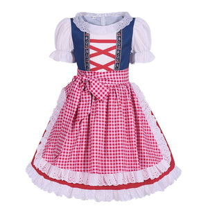 Girls German Dirndl Dress Oktoberfest Bavarian Costume Kids Halloween Maid Dress for Girls Beer Festival Outfit