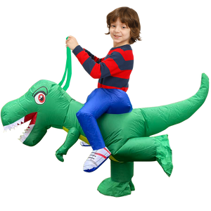 Inflatable Dinosaur Costume Riding T Rex Air Blow up Funny Fancy Dress Party Halloween Costume for Kids Adult