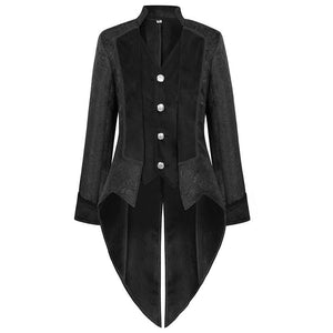 Men Steampunk Tailcoat Jacket Gothic Victorian Frock Coat Costume