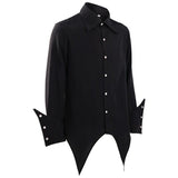 Men's Gothic Ruffle Collar Long-Sleeved Men's Tie Shirt Pleated Cuffs Shirts