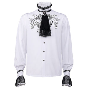 Men's Renaissance Costume Shirt Medieval Steampunk Pirate Tops Halloween Clothing