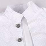 Men's White Steampunk Jacket Gothic Frock Tailcoat Uniform Halloween Costume