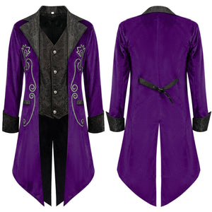 Mens Steampunk Tailcoat Jacket Gothic Medieval Victorian Frock Coat