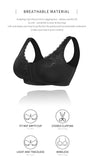 Plus Size Front Closure Posture Bra Seamless Ultra-Thin Embroidered Transparent Bra