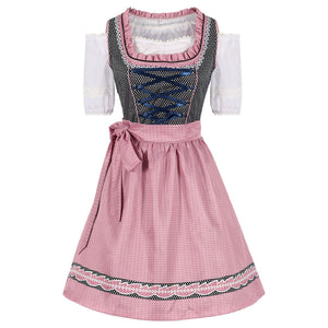 Women Oktoberfest Costumes Dirndl 2 Pcs German Dresses Bavarian Beer Carnival Outfits