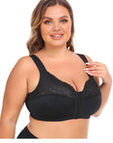 Women Full-Freedom Comfort Front Closure Bra Wireless with Hook and Eye