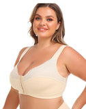 Women Full-Freedom Comfort Front Closure Bra Wireless with Hook and Eye