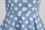 Women's 50s Halter Vintage A Line Polka Dot Cocktail Dress Prom Tea Party  Swing Dress