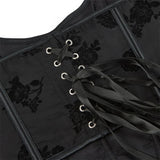 Women's Bustier Overbust Corset Floral Slim Lace Up Bustier Tops