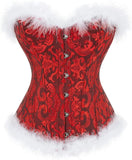 Women's Christmas Corset Sexy Lingerie Luxurious Mrs Santa Claus Bustier Costume Outfits