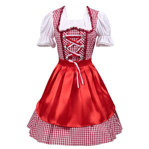 Women's German Dirndl Dress 2 Pcs Bavarian Costumes for Bavarian Oktoberfest Halloween Carnival Cosplay