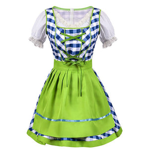 Women's German Dirndl Dress Costumes 2 Pieces for Oktoberfest Carnival