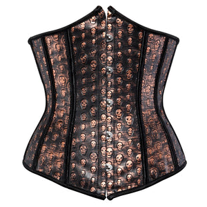 Women's Skull Corsets Underbust Gothic Retro Corset Top Lace Up Bustier