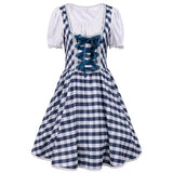 Womens 3Pcs Oktoberfest Halloween German Bavarian Velvet Dirndl Dress