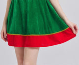 Womens Holiday Elf Costume Dress and Hat Elf Costume for Women